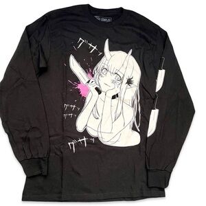 Lewd Complex Yandere Yurei Long Sleeve Graphic T-Shirt black anime